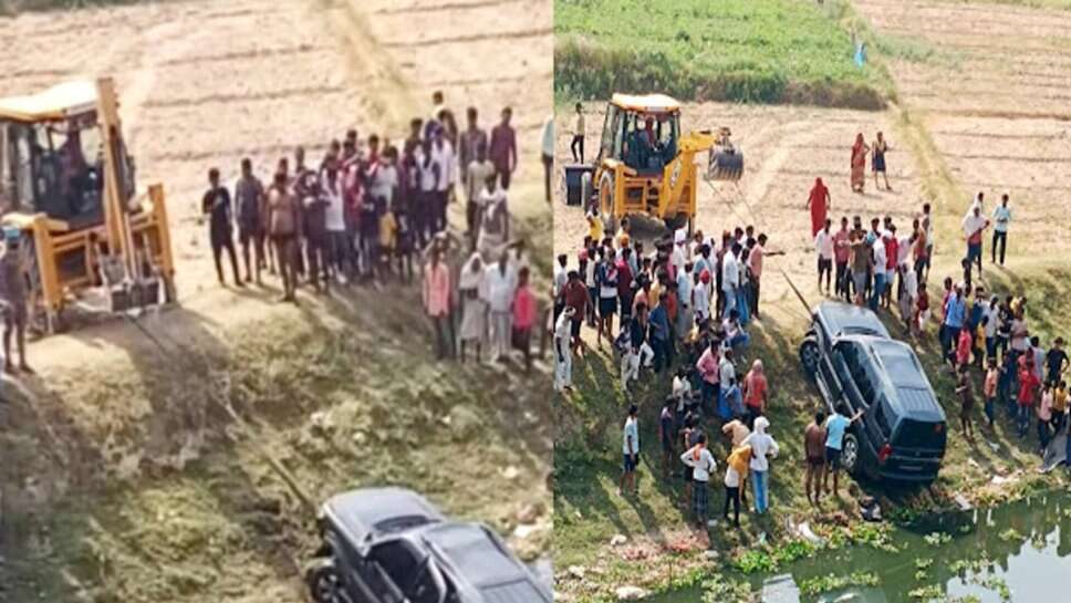 वाराणसी में वरुणा नदी में गिरी सफारी गाड़ी, सामने कुत्ता आने से हुआ हादसा…