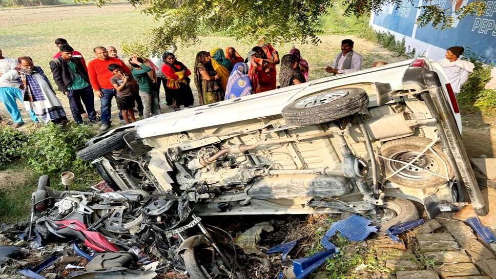 अनियंत्रित कार ने मारी टक्कर, युवक की मौत, साथी घायल