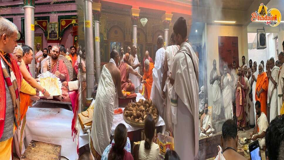 मां अन्नपूर्णा मंदिर कुंभाभिषेक : शंकराचार्य के सानिध्य में महानुष्ठान शुरू, जलयात्रा में शामिल हुए सैकड़ों बटुक व महिलाएं