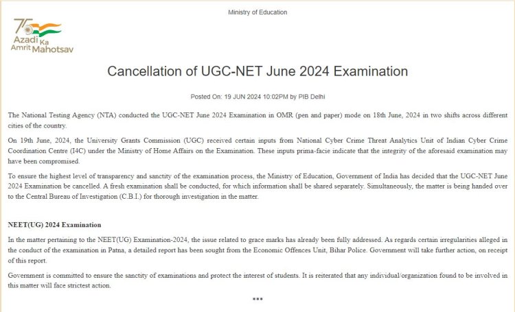 UGC-NET परीक्षा रद्द: परीक्षा प्रणाली पर उठे सवाल, शिक्षा मंत्रालय ने लिया बड़ा फैसला...