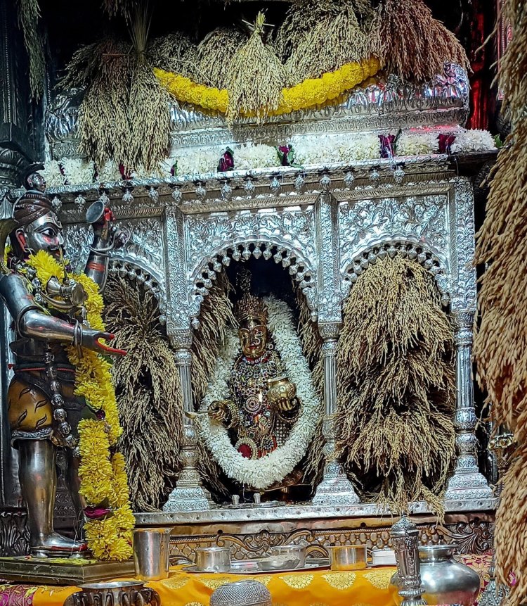 भारत का एकमात्र मंदिर, जहां धान की बालियों से सजाया जाता है मंदिर प्रांगण   